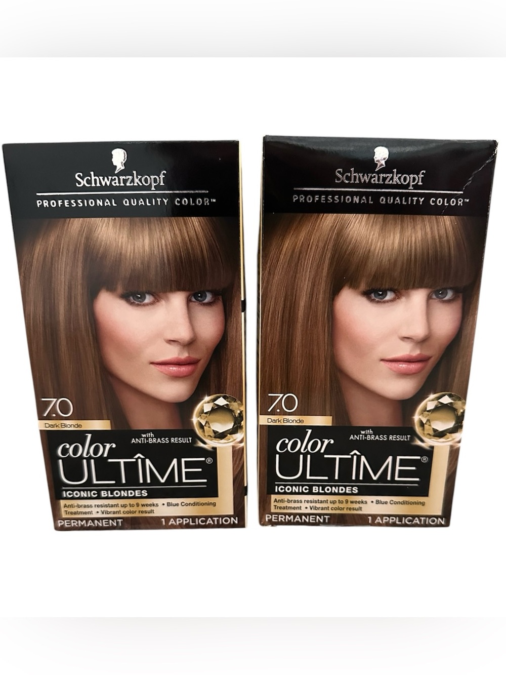 Schwarzkopf Color Ultime Permanent Hair Color 7.0 Dark Blonde, 2 Boxes, Sealed